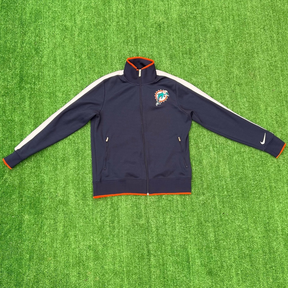 NIKE Dolphin Track Jacket Navy Blue/ Orange/Green/ White Sleeve (L)